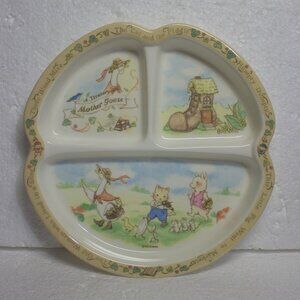 Vintage A Treasury of Mother Goose Peco Melamine Ware Divided Children's Plate
